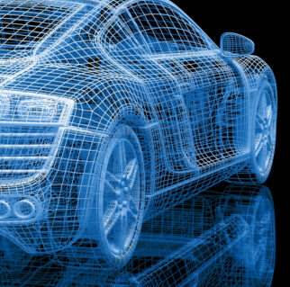 Auto 3D-Modell Drahtgitter-Ansicht